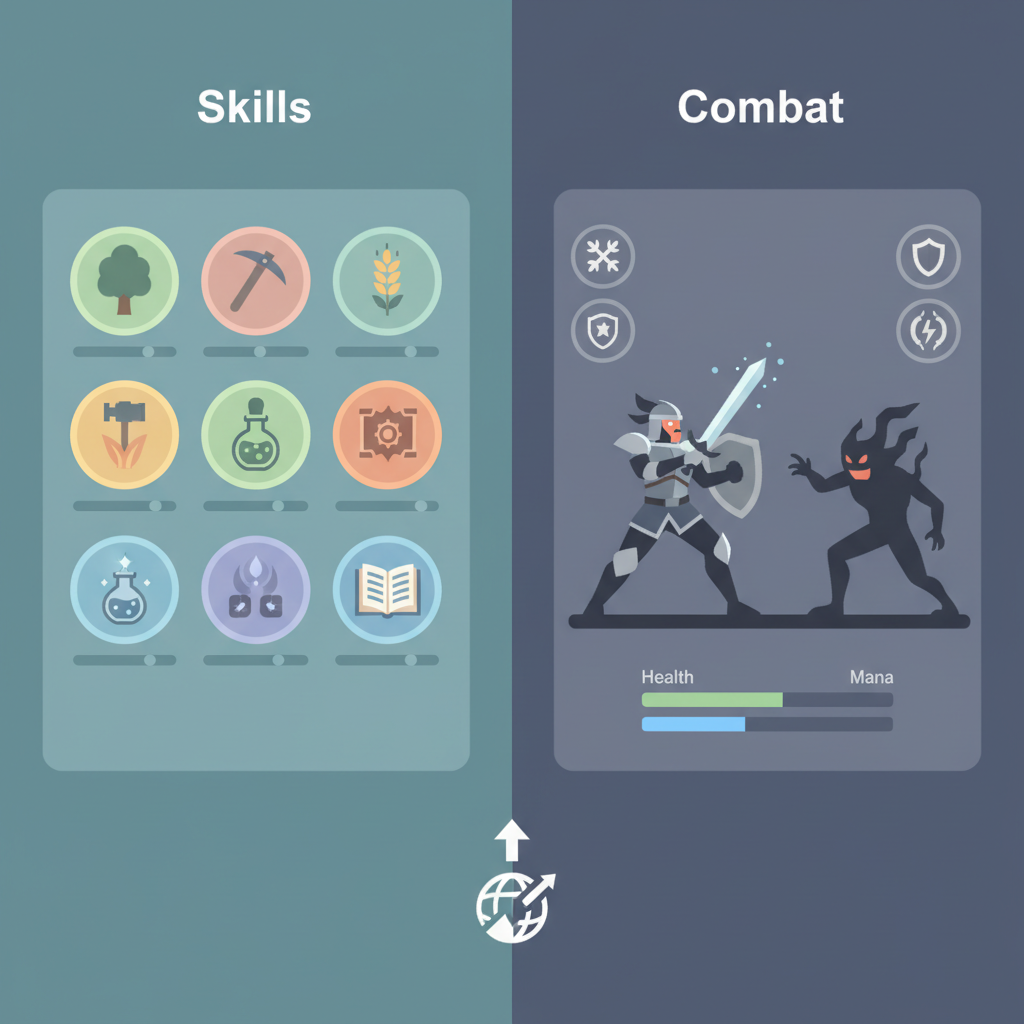 Melvor Idle interface skills and combat